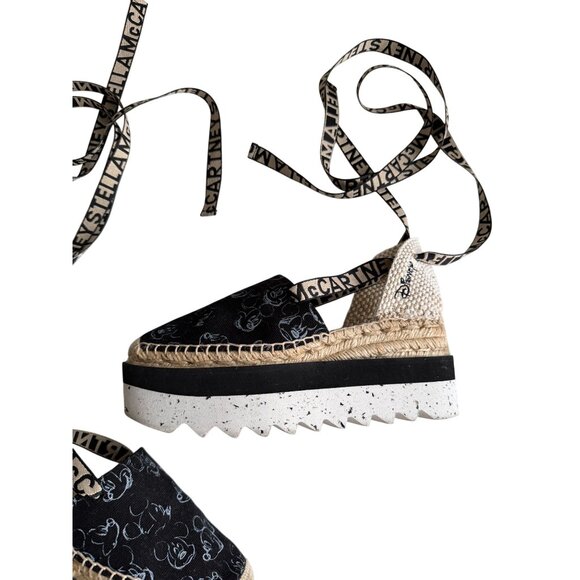 STELLA MCCARTNEY x Disney Mickey Mouse Platform Lace Up Espadrilles Sandals Size - Picture 11 of 14
